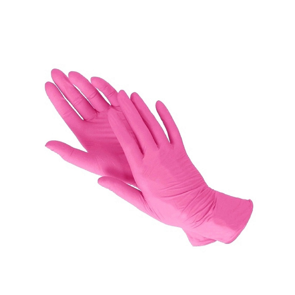 Перчатки розовые нитриловые мультифункциональные